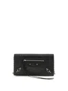 Balenciaga Crocodile Effect Shoulder Bag In Black