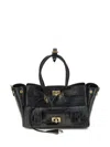 Balenciaga Crocodile-effect Top-handle Shoulder Bag In Black