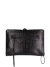 Balenciaga Crocodile-embossed Clutch Bag