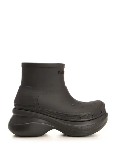 Balenciaga Crocs™ Ankle Boots Black