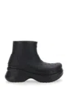Balenciaga Black Crocs Edition Rubber Boots In Multicolor