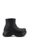Balenciaga Crocs Bootie Rubber Ankle Boots In Black
