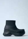 Balenciaga + Crocs Eva Rubber Platform Ankle Boots In Black