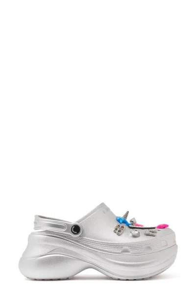 Balenciaga Crocs Clog In Metallic Silver