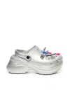 Balenciaga Crocs Jibbitz Clogs In Silver