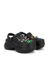 Balenciaga Platform Sandals Embellished Ventilation Holes In Black
