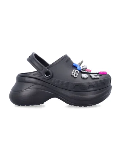 Balenciaga Women Crocs Jibbitz Sandals In Black