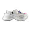 Balenciaga Crocs Jibbitz Clogs In Silver