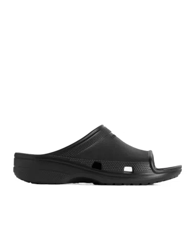 Balenciaga Crocs Rubber Pool Slides In Black