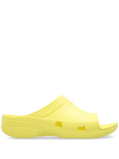 Balenciaga Crocs Slide Sandals In Yellow