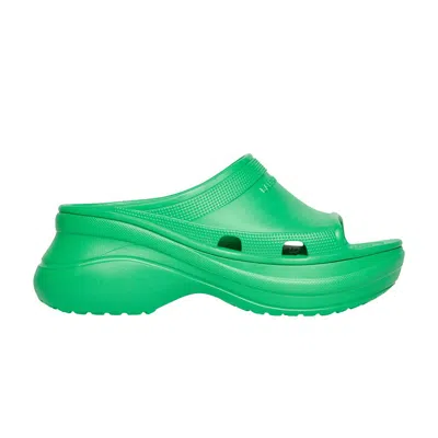 Pre-owned Balenciaga Crocs X  Wmns Pool Slide Sandal 'green' | Women's Size 38