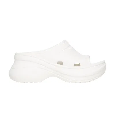 Pre-owned Balenciaga Crocs X  Wmns Pool Slide Sandal 'white' | Women's Size 35