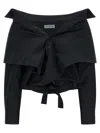 Balenciaga Off Shoulder Crop Shirt Long Sleeves In Blue