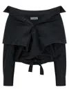 Balenciaga Off Shoulder Crop Shirt Long Sleeves In Black