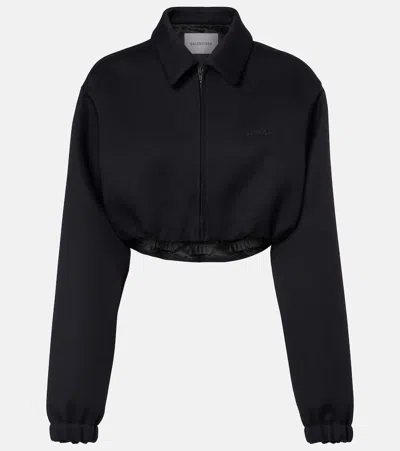 Balenciaga Cropped Blouson Jacket In Black