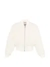 Balenciaga Cropped Bomber Jacket In Technical Faille In White