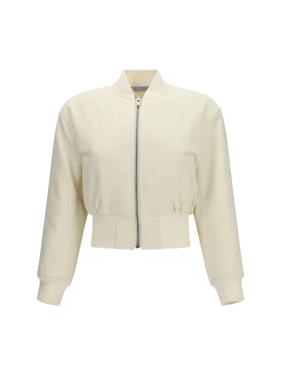 Balenciaga Cropped Bomber Jacket In Technical Faille In Neutral