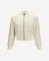 Balenciaga Cropped Bomber Jacket In Technical Faille In Neutral