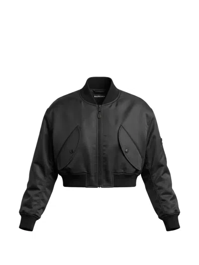 Balenciaga Cropped Bomber Jacket In Multi