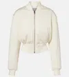 Balenciaga Cropped Bomber Jacket In Technical Faille In Neutral
