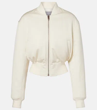 Balenciaga Cropped Bomber Jacket In Neutral
