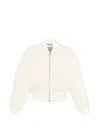 Balenciaga Cropped Bomber Jacket In Technical Faille In White