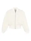 Balenciaga Cropped Bomber Jacket In Technical Faille In Neutral