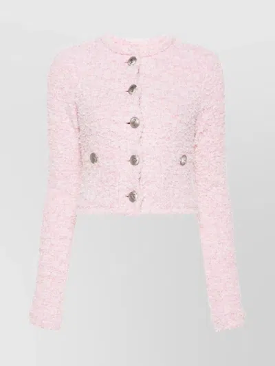 BALENCIAGA CROPPED BOUCLÉ JACKET FEATURING BUTTON DETAILING