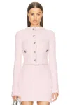 Balenciaga Cropped Tweed Cardigan Sweaters And Cardigans Pink In Pink