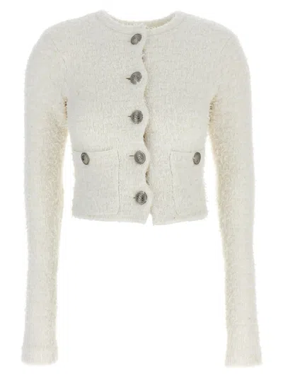 Balenciaga Cotton Tweed Piling Knit In White