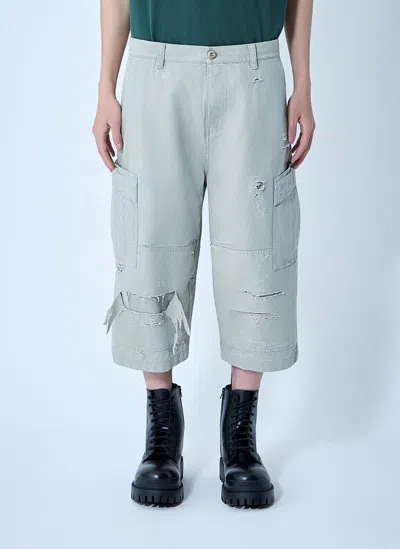Balenciaga Cropped Cargo Pants In Blue