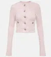 Balenciaga Cropped Tweed Cardigan Sweaters And Cardigans Pink In Pink