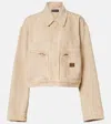 Balenciaga Women Workwear Crop Jacket In Sand