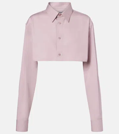 Balenciaga Cropped Cotton Shirt In Pink