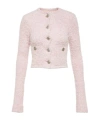 Balenciaga Cotton Blend Blush Pink Sweater With Logo-embossed Buttons In Pink