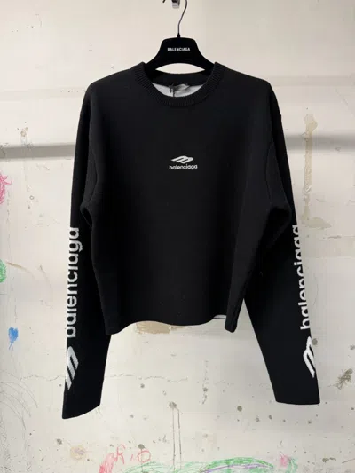Balenciaga Cropped Crewneck In Multi