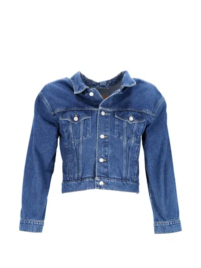 Pre-owned Balenciaga Cropped Denim Jacket In Blue