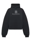 Balenciaga Cropped Hoodie Clothing In Black