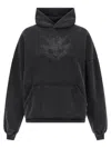 Balenciaga Hooded Cropped Sweatshirt Long Sleeves In Black