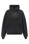 Balenciaga Hooded Cropped Sweatshirt Long Sleeves In Black