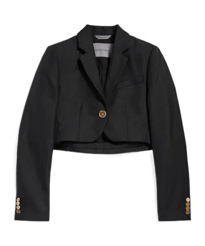 Balenciaga Cropped Jacket In Animal Print
