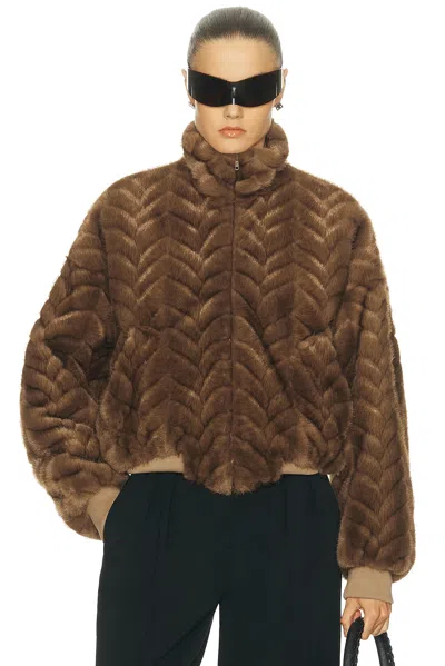 Balenciaga Cropped Jacket With Raised Cable Pattern In Brown