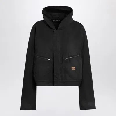 BALENCIAGA BALENCIAGA  CROPPED JACKET WITH HOOD IN BLACK