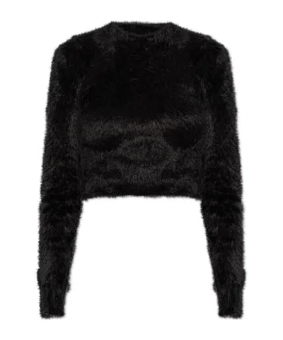 Balenciaga Cropped Jumper In Black