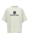 Balenciaga Cotton Tshirt With Logo Print In White