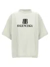 Balenciaga Cropped Logo T Shirt In White
