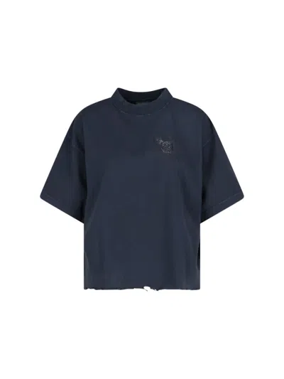 BALENCIAGA BALENCIAGA CROPPED 'NAIL POLISH' T-SHIRT – BLACK