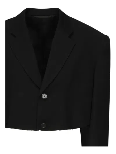 Balenciaga Cropped Padded-shoulder Blazer