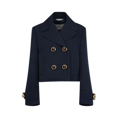 Pre-owned Balenciaga Cropped Peacoat 'navy' | Blue | Women's Size 38