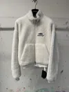 Balenciaga Cropped Shearling Jacket In Gray